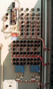 Interior of a door from an old EG Controls panel